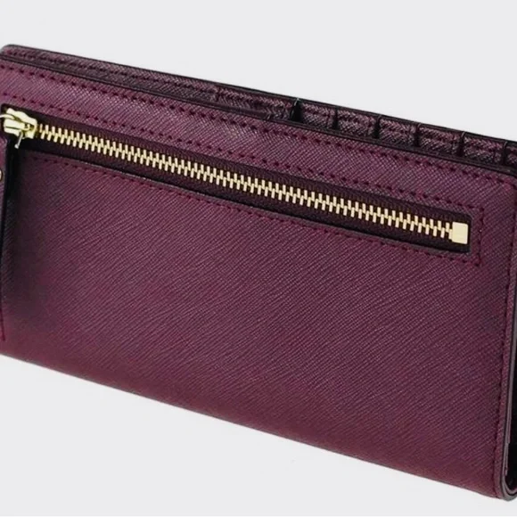 Kate Spade Stacy Laurel Way Saffiano Leather Wallet NWOT Deep Plum - Picture 3 of 4